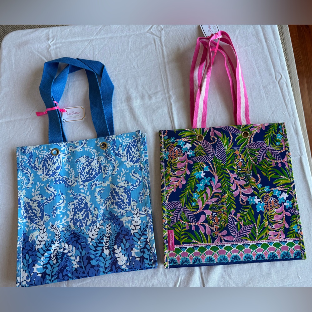 NEW WITH TAGS – Lilly Pulitzer Market Shopper Bags – Set of 2!
